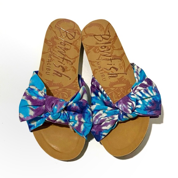 Blowfish Ginah Turq Dye Pop Slide Sandals - NWT - Picture 2 of 16